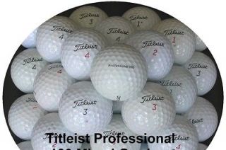 24 MINT AAAAA + ~ Titleist ~ PROFESSIONAL ~ 100 ~ ALL LOGO Golf Balls