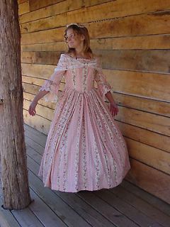 Historical Clothing Costumes Victorian Colonial Pioneer Dress ~Pink 