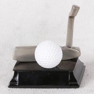 Golf Ball & Putter Seated On Black Base Hand Made Gift