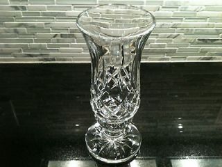 Waterford Crystal 9 1/2 Tall Lismore Hurricane Lamp 2 Piece