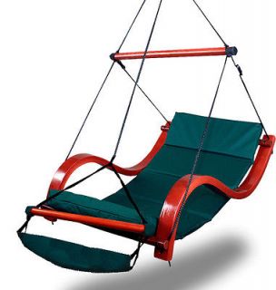 New Green Deluxe Hammock Air Chair Padded Hanging Lounge Chair Outdoor 