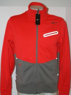 New Nike Nadal Vamos Knit Tennis Jacket Red/Soft Gray