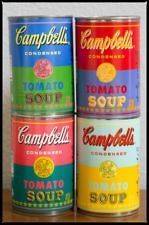 ANDY WARHOL LIMITED SPECIAL EDITION OF 4 CAMPBELLS TOMATO SOUP CANS 