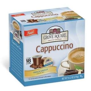 54 PACK Grove Square Cappuccino Cups French Vanilla Keurig K Cup 