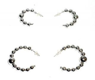 Lot 8 earrings Big Large & Small huggie hoop   Silver   Bulk Wholesale 