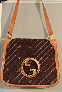 Rare Gucci Vintage Iconic Couture BOHO Hipstser GG Logo Blondie Bag 