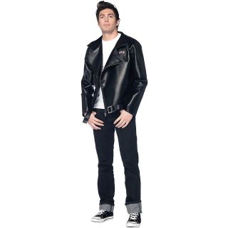 Mens Faux Leather T Birds Jacket Grease Adult Mens Danny Zuko 
