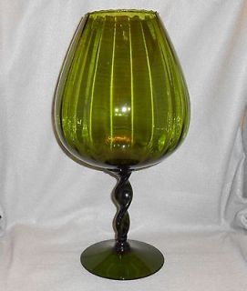 1960s or 70s ART GLASS ITALIAN GREEN BRANDY WINE GLASS 17 VASE