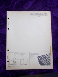 John Deere Mill/Feed 114a Grinder Parts Catalog
