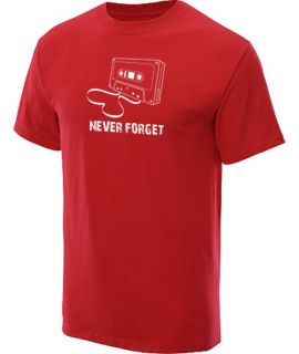 NEVER FORGET T SHIRT RETRO GRAPHIC FUNNY TEE RED M