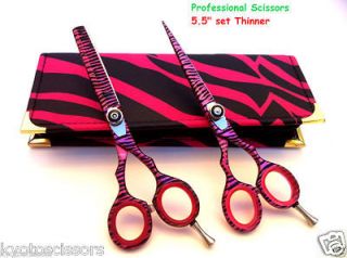 PROFESSIONAL HAIR SCISSORS SET HAIRDRESSING SHAERS THINNING 5.5 PINK 