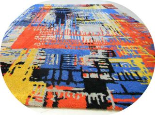   kartel era danish mad men vintage shag rug floor art carpet abstract