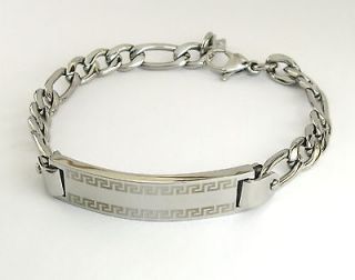 Newly listed Versace Greek Design 316L Stainless Steel Figaro Chain ID 