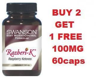 Raspberry Ketones Razberi K® 100 mg 60c Stimulant free weight loss 