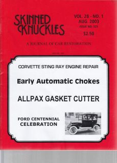 Skinned Knuckles 8/03, Corvette, Westinghouse Vacuum Brakes, Gasket 
