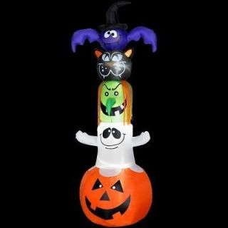 HALLOWEEN TOTEM POLE STACKED,GHOST,​WITCH,CAT, INFLATABLE AIRBLOWN 