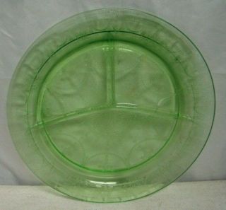   Depression Glass 10.5 Ballerina Textured Divied Grill Plate SWEET