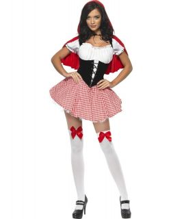 Sexy Halloween Adult Little Red Riding Hood Costume w Hooded Cape
