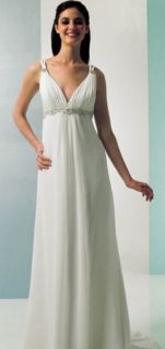 NWT Size 12 White Grecian style chiffon bridal gown Moonlight T309 