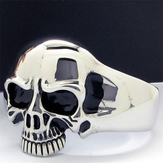 HEAVY Stainless Steel Bangle Cuff Bracelet (Skull Height50mm) 7.5 