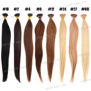 100s Natural Stick I Tip Hair Straight Real Human Hair Extensions 50g 