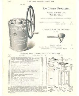 1902 North Bros Ice Cream Freezer Antique Catalog Ad