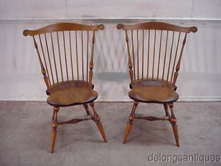 21751Pair of Cherry Finished Fan Back Windsor Chairs