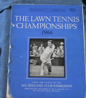 Wimbledon Tennis program 1966 Billie Jean King Santana