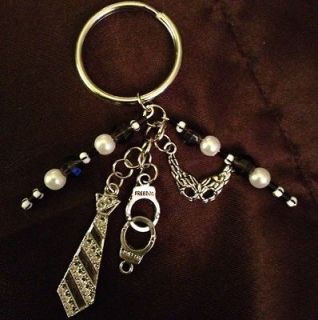 Fifty, 50 Shades Of Grey Inspired Keychain, Mask, Handcuffs, Tie