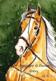 American Saddlebred Fine Harness Horse Palomino Equine Art ASB ATC 