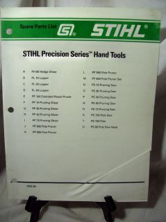 Stihl Spare Parts List For Hand Tools
