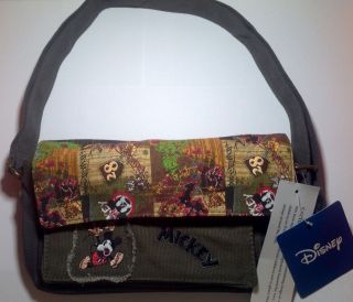 Mickey Mouse Disney Green Canvas Hand Bags Shoulder Womens Bag Gifts 
