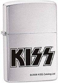 Zippo Kiss Logo Brushed Chrome Lighter, Low Shipping, 24565