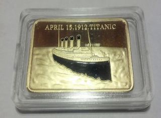 RARE 1912 TITANIC SHIP GOLD BAR 1 OZ .999 24K PURE LAYERED BULLION 