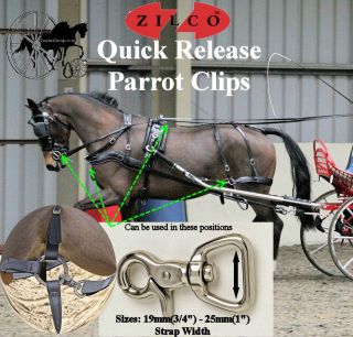Zilco Quick Release Horse Harness Parrot Clips Rein Snaps 19mm (3/4 