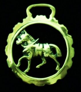   TROTTING HARNESS HORSE IN DOG TOOTHED FRAME Horse Harness Brass