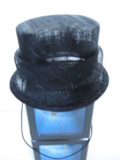 Sinamay Fascinator Mini Top 5 Black Plain Hat. unDecorated