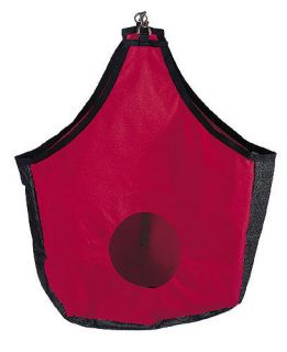 Hay Bag RED Poly Hay Feeder Horse Riding Mesh Gussets Trail Riding 