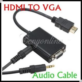 HDMI Male Input to VGA + Audio Output Cable Converter Adapter 1080P 