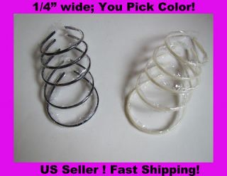 10 Plastic Headbands 1/4 No Teeth Off White/Black/Mixed Wholesale Lot 