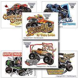 23 Monster Jam Truck Tattoos Party Favor Grave Digger FREE SHIP