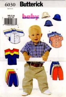   Pattern 6030 Baby Boys NB M Pants Shirt Hat T Shirt infant sewing