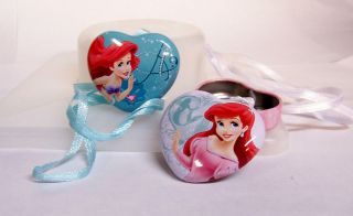 Disney Princess Heart Shaped Keepsake Lockets Necklaces Tin 2 Party 