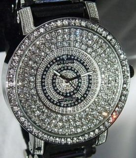   OUT HIP HOP 200 DIAMONDS PLATINUM 50 CENTS TECHNO ICE KING BLING WATCH