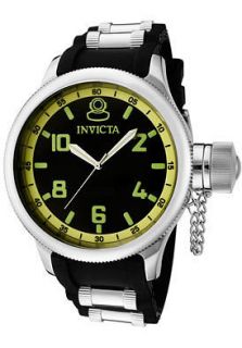 Invicta Watch 1433 Mens Russian Diver Black Dial Black Polyurethane