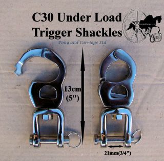Horse Harness Trace Carriage Quick Release Under Load Trigger Snap 