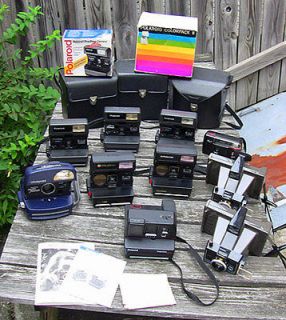   Polaroid Cameras Sun 600 One Step ColorPack II w/ Cases Boxes Film