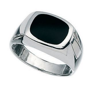 925 STERLING SILVER WITH BLACK ONYX STONE SIGNET RING BOY MEN PINKY US 