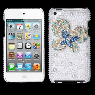 Best APPLE iPod Touch 4 Case Cover Pearl 3D Diamond Blue Dot Butterfly 