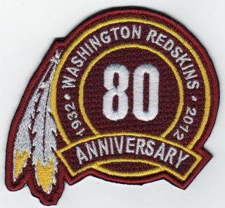 Washington Redskins 80th anniversary patch,crest,ba​dge